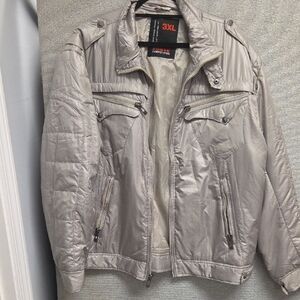 Men's 3XL Silver Puffer Jacket